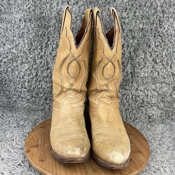 Dan Post Albany Western Cowboy Boots Men’s 9.5 D Tan Beige Leather DP26690 - Picture 8 of 10